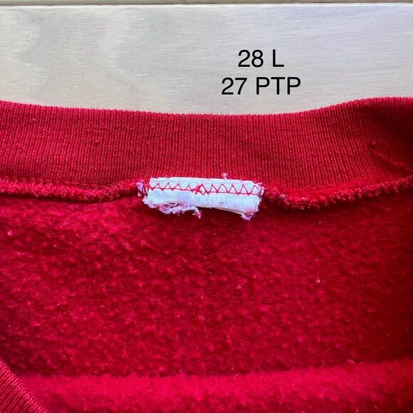 Vintage Tweety Bird Sweatshirt XL Red Fleece Pullover - Picture 5 of 7